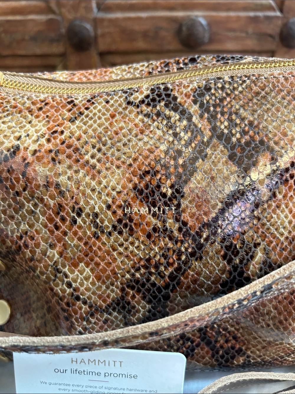 Hammitt Bryant Medium Shoulder Bag in Centerpiece Snake leather, NWT - Picture 2 of 12